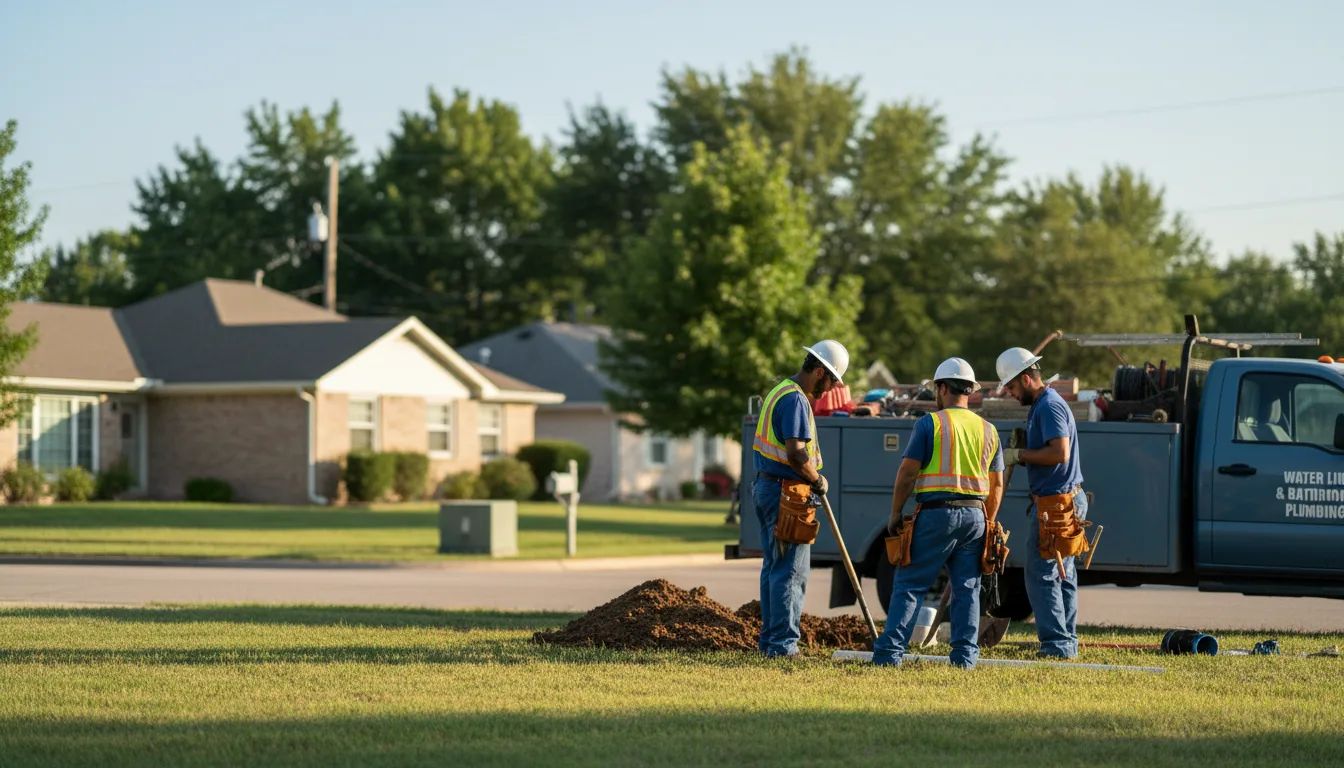 Residential water line and bathroom plumbing service in Irondale, OH